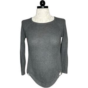 INC Grey Moto Zip Sweater Size PS